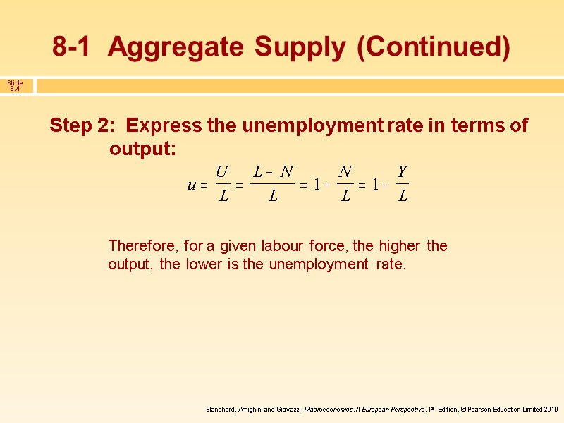 Step 2:  Express the unemployment rate in terms of output: Therefore, for a